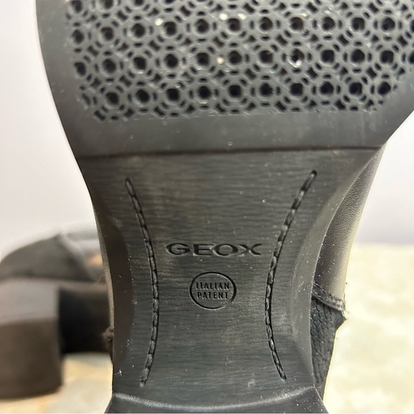 Geox Respira Heeled Leather Suede Black Ankle Boots Size EU41 - Picture 7 of 9